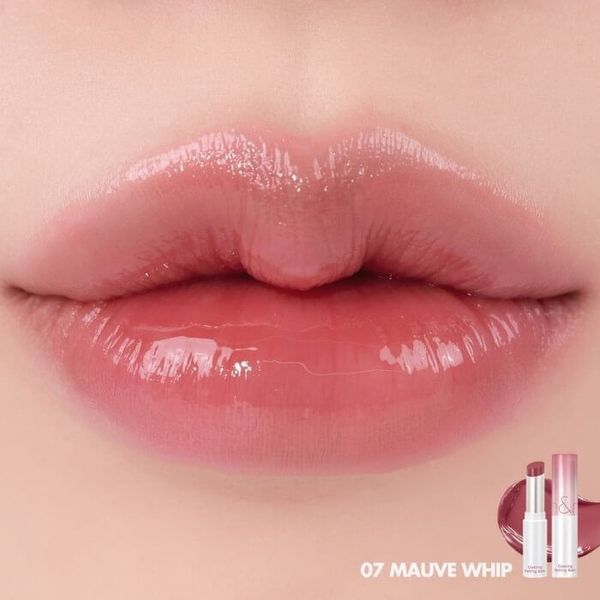 Глянцевий бальзам у ніжно-кораловому відтінку Rom&nd Glasting Melting Balm #07 MAUVE WHIP 6156 фото